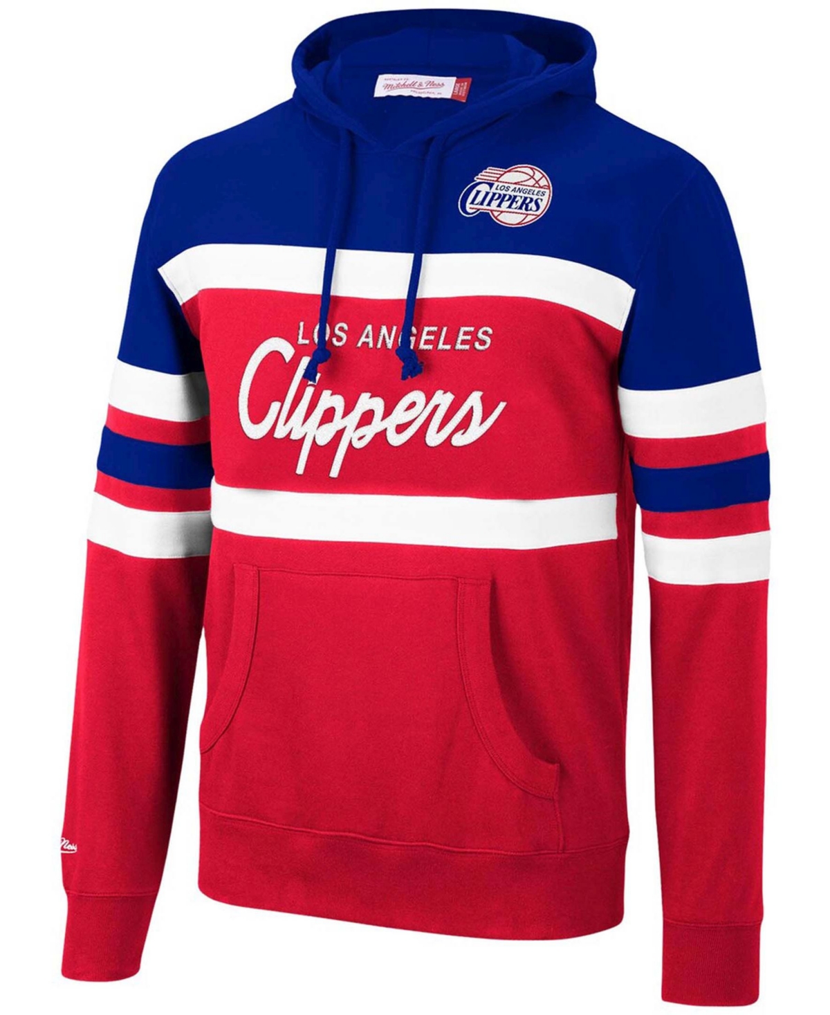 Mitchell & Ness Men's Royal And Red La Clippers Head Coach Pullover Hoodie In Royal,red