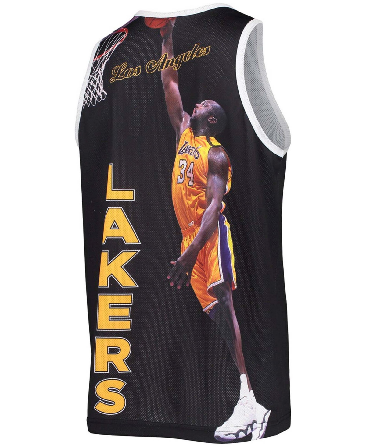 Shop Mitchell & Ness Men's Shaquille O'neal Black Los Angeles Lakers Hardwood Classics Player Tank Top