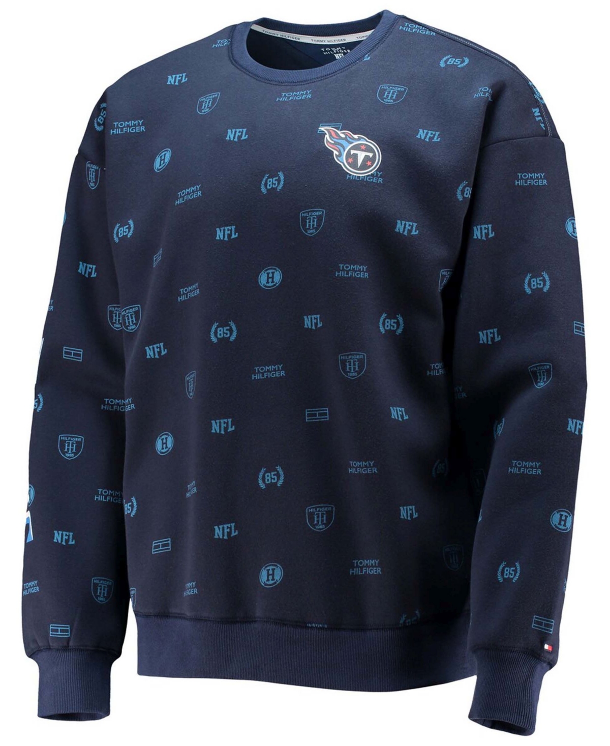 Shop Tommy Hilfiger Men's Navy Tennessee Titans Reid Graphic Pullover Sweatshirt