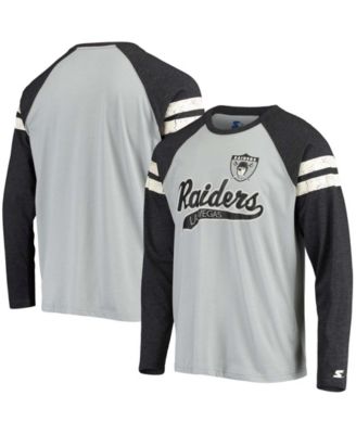 Lids Las Vegas Raiders Nike Raglan 3/4-Sleeve Pullover Hoodie - Heather  Gray/Heather Black
