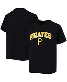 Youth Black Pittsburgh Pirates Heat Transfer T-shirt