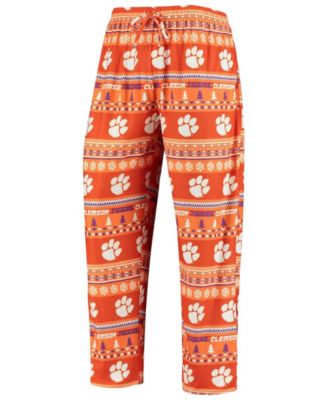 Men's Orange Clemson Tigers Ugly Sweater Knit Long Sleeve Top and Pant Set