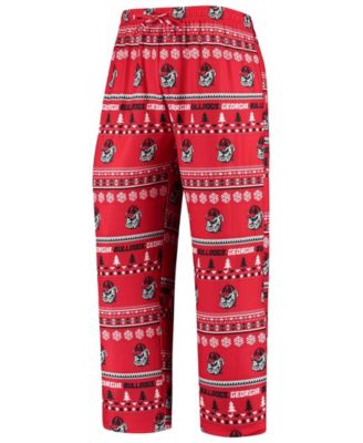 Men's Red Georgia Bulldogs Ugly Sweater Knit Long Sleeve Top and Pant Set