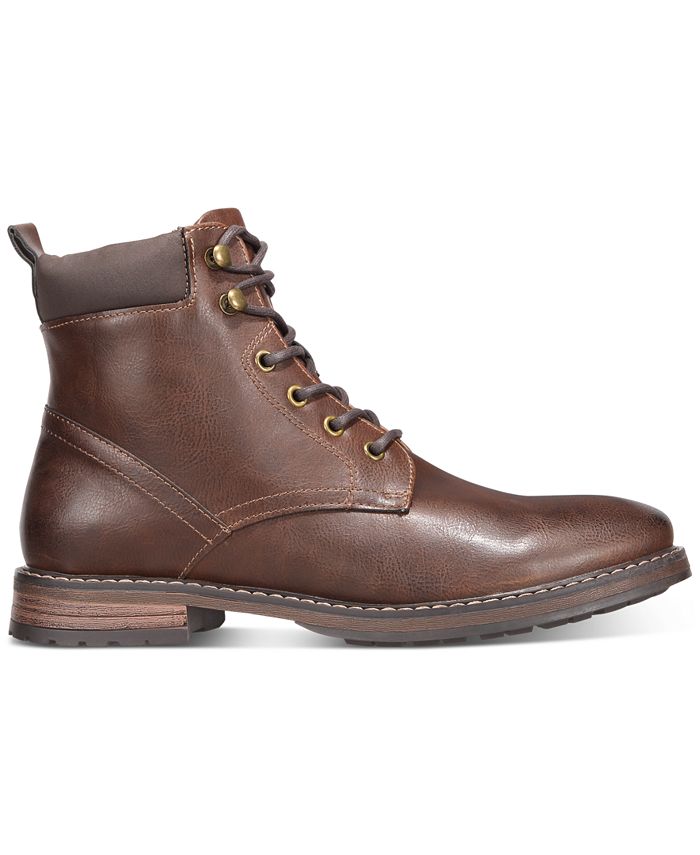 Club Room Men's Faux-Leather Lace-Up Dress Boots, Created for Macy's ...