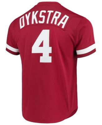 Men's Lenny Dykstra Philadelphia Phillies Cooperstown Collection Mesh Batting Practice Jersey - Scarlet