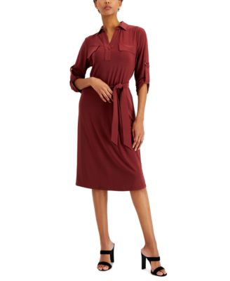 Alfani - Tie-Waist Shirtdress