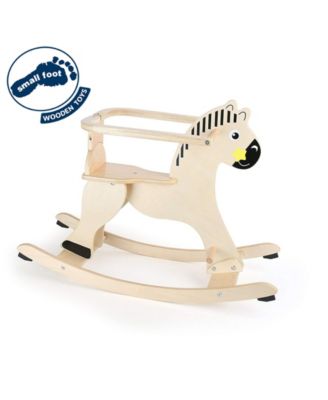 Small Foot Wooden Toys Natural Wooden Rocking Horse with Removable Protective Ring