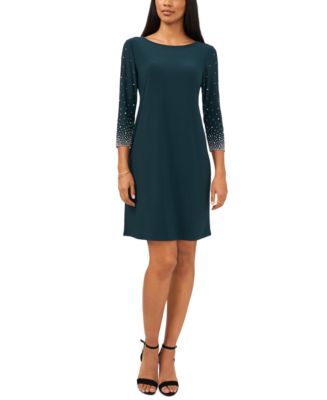 MSK Embellished-Sleeve Sheath Dress & Reviews - Dresses - Women - Macy's