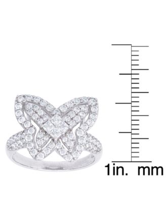 Cubic Zirconia Butterfly Ring in Fine Rose Gold Plate or Fine Silver Plate