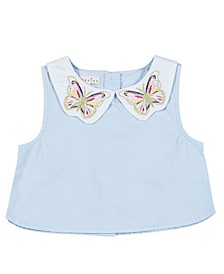 Toddler Girls Butterfly Collar Sleeveless Top