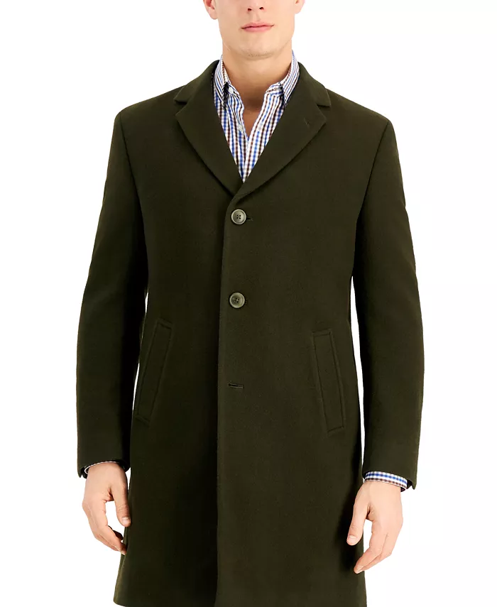 Men's Barge Classic Fit Wool/Cashmere Blend Solid Overcoat - thumbnail 3