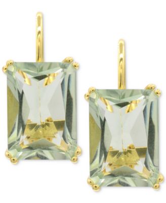 Macy's - Lime Quartz Leverback Drop Earrings (12-5/8 ct. t.w.) in 14k Gold-Plated Sterling Silver (Also in White Quartz & Prasiolite)
