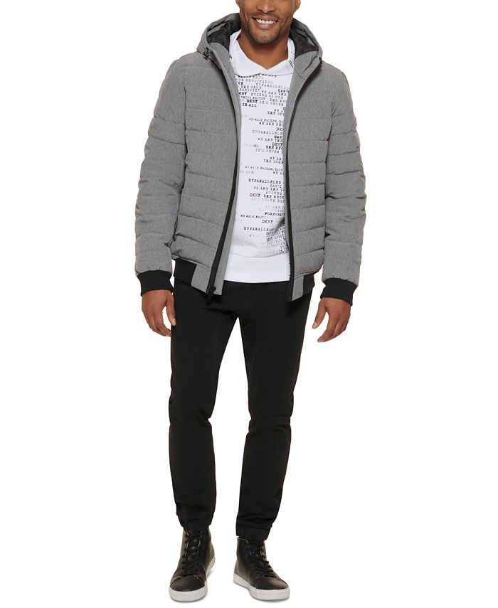 DKNY - Men's Quilted Hooded Core Bomber Jacket