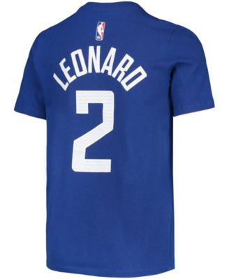 Big Boys Kawhi Leonard Royal LA Clippers Logo Name and Number Performance T-shirt
