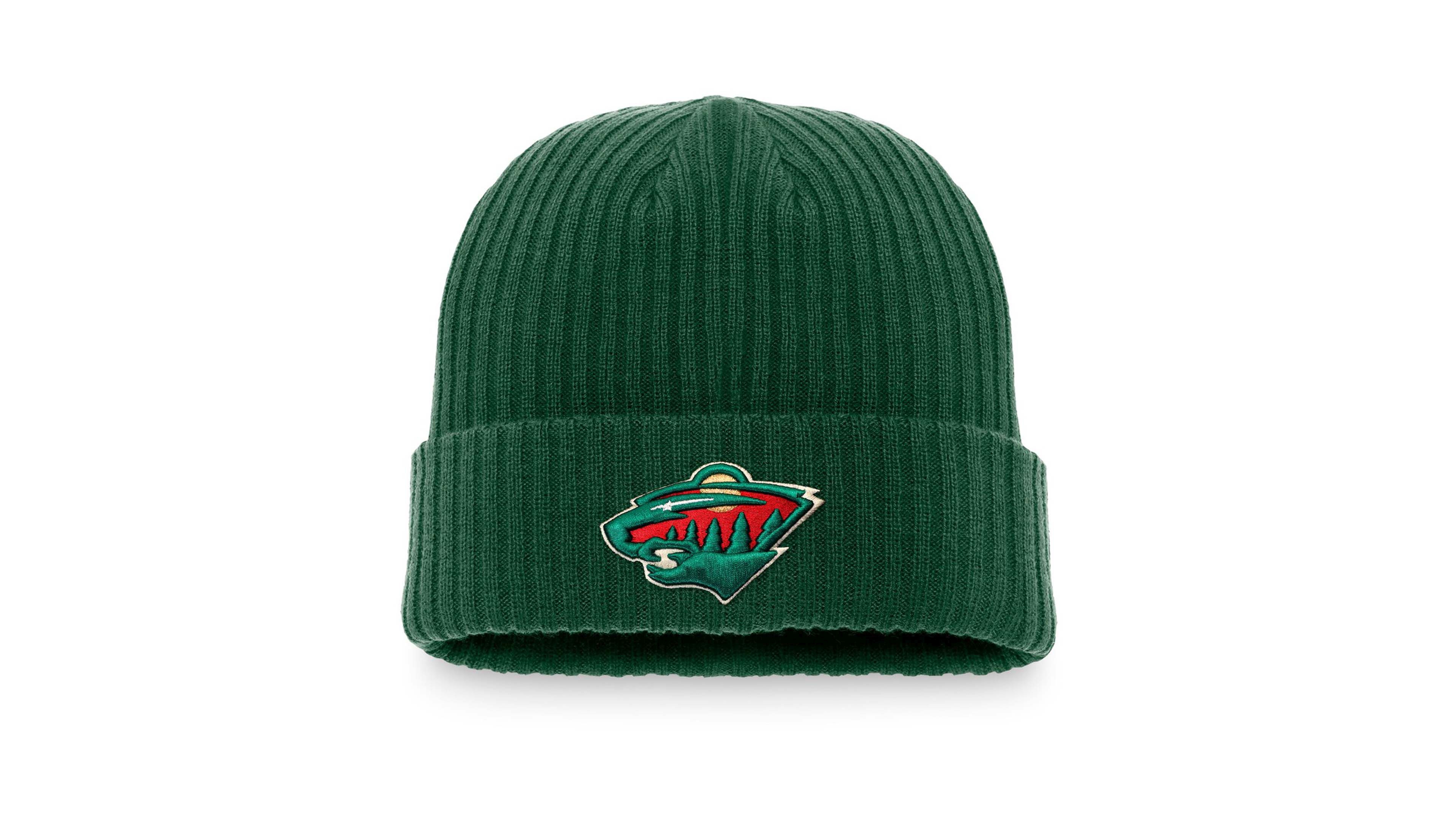 Men's Kelly Green Minnesota Wild Core Primary Logo Cuffed Knit Hat