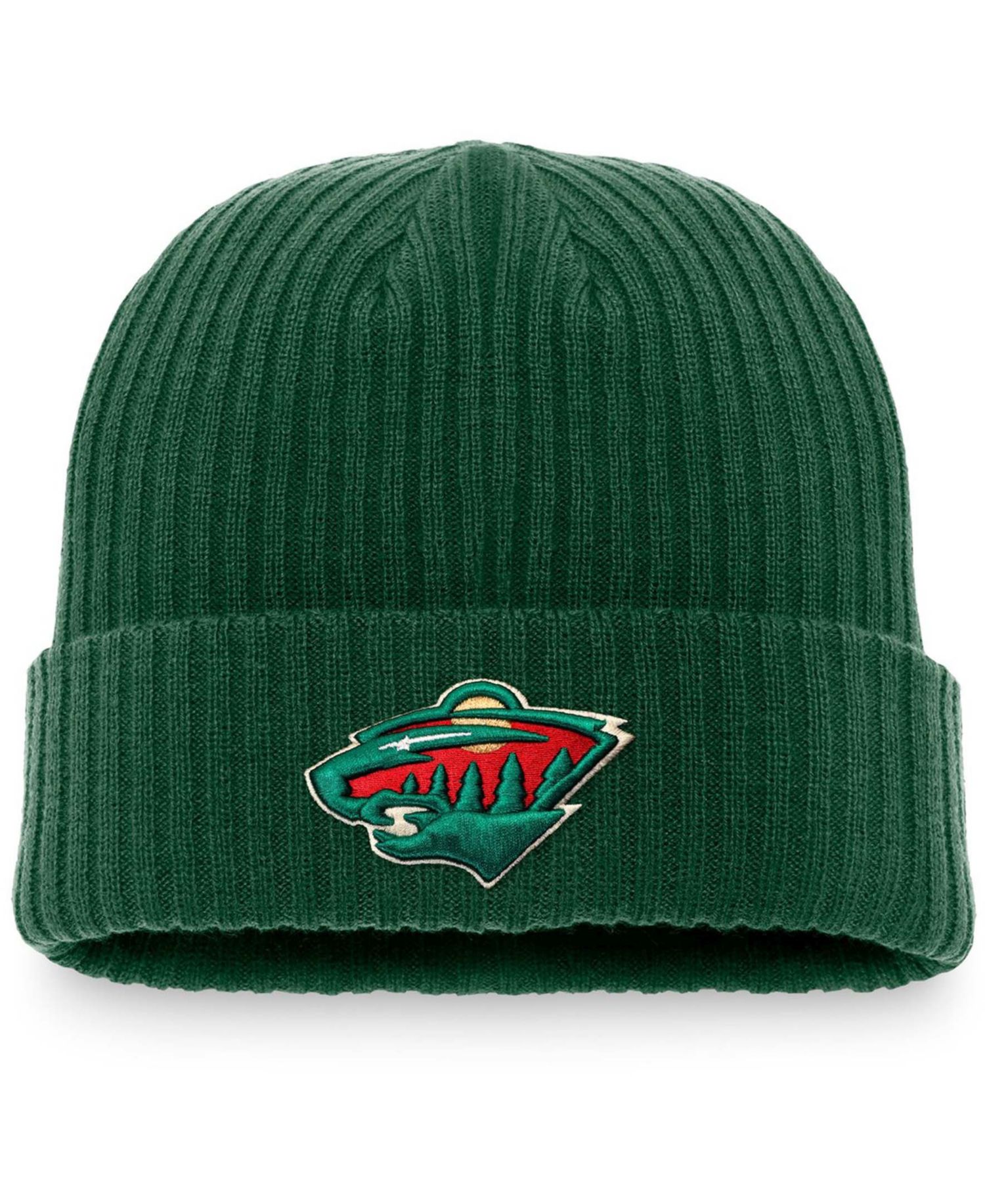 Men's Kelly Green Minnesota Wild Core Primary Logo Cuffed Knit Hat