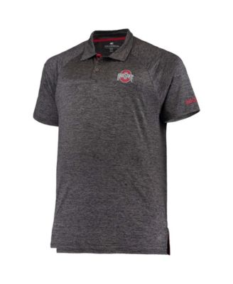 Men's Heathered Black Ohio State Buckeyes Big Tall Down Swing Polo