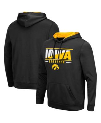 Men's Black Iowa Hawkeyes Slash Stack 2.0 Pullover Hoodie