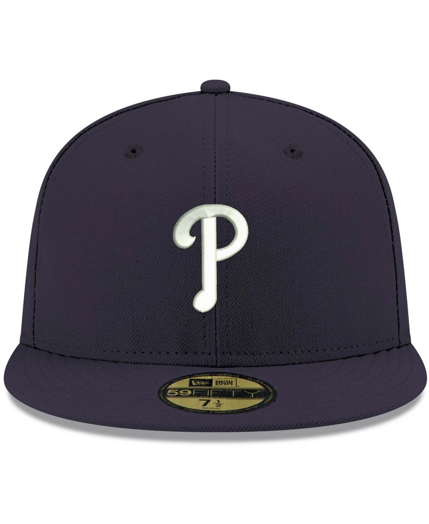 Men's Navy Philadelphia Phillies Logo White 59FIFTY Fitted Hat