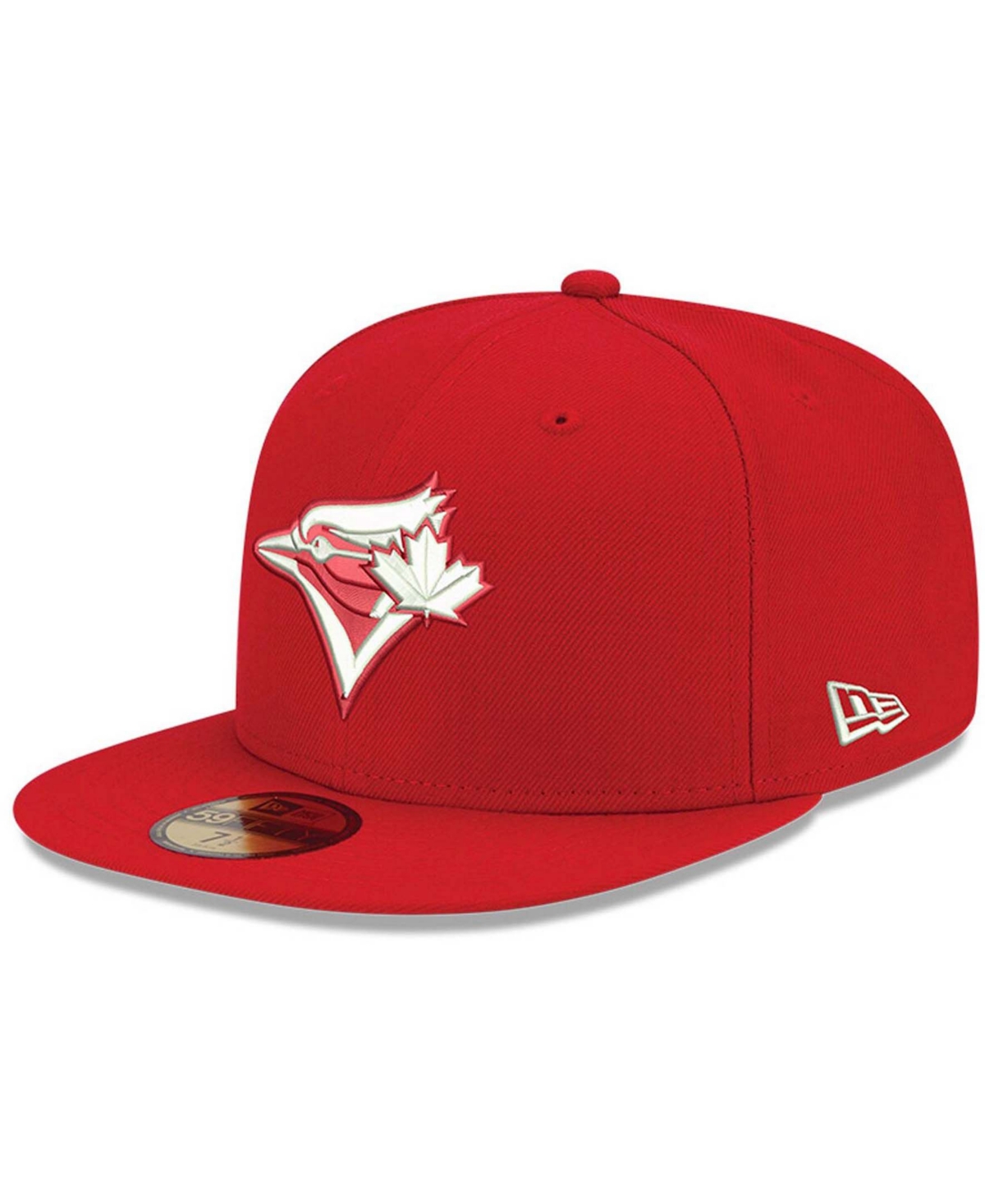 Men'sToronto Blue Jays Logo White 59FIFTY Fitted Hat - Red