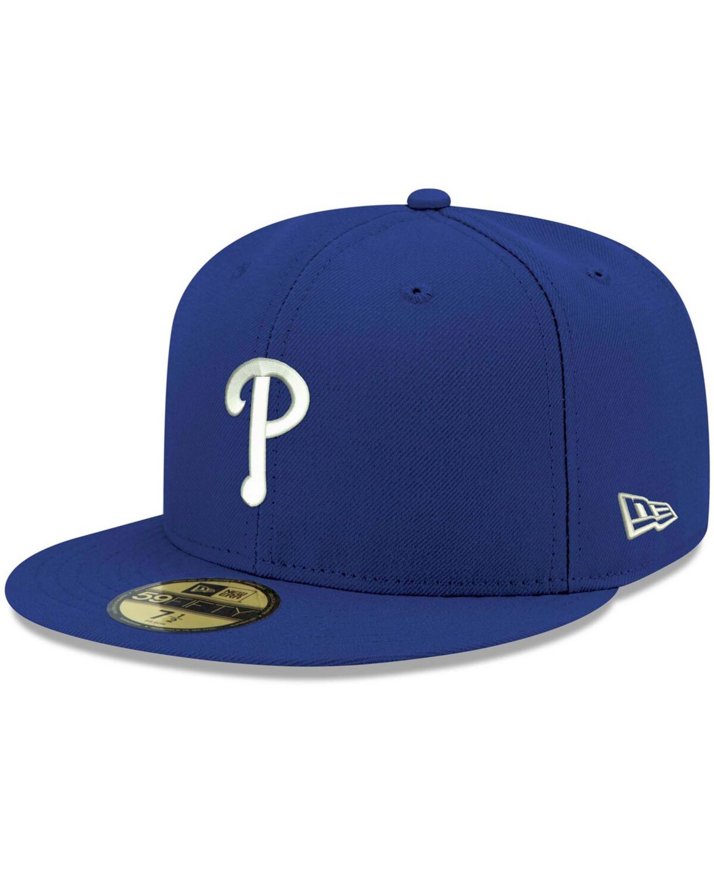Мужская кепка New Era Royal Philadelphia Phillies Logo White 59FIFTY Fitted Hat — фото 1