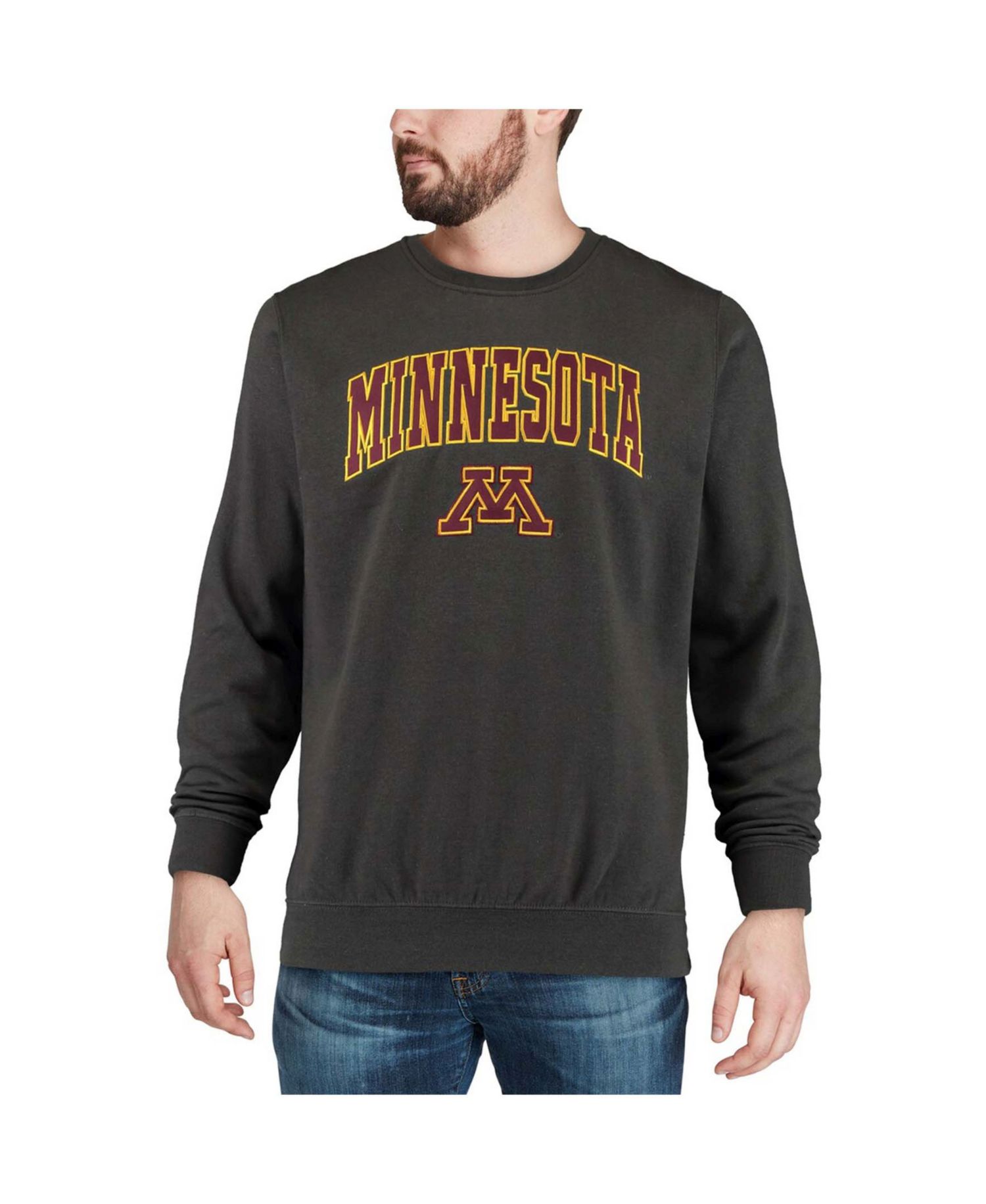 Men's Minnesota Golden Gophers Arch & Logo Crew Neck Sweatshirt
