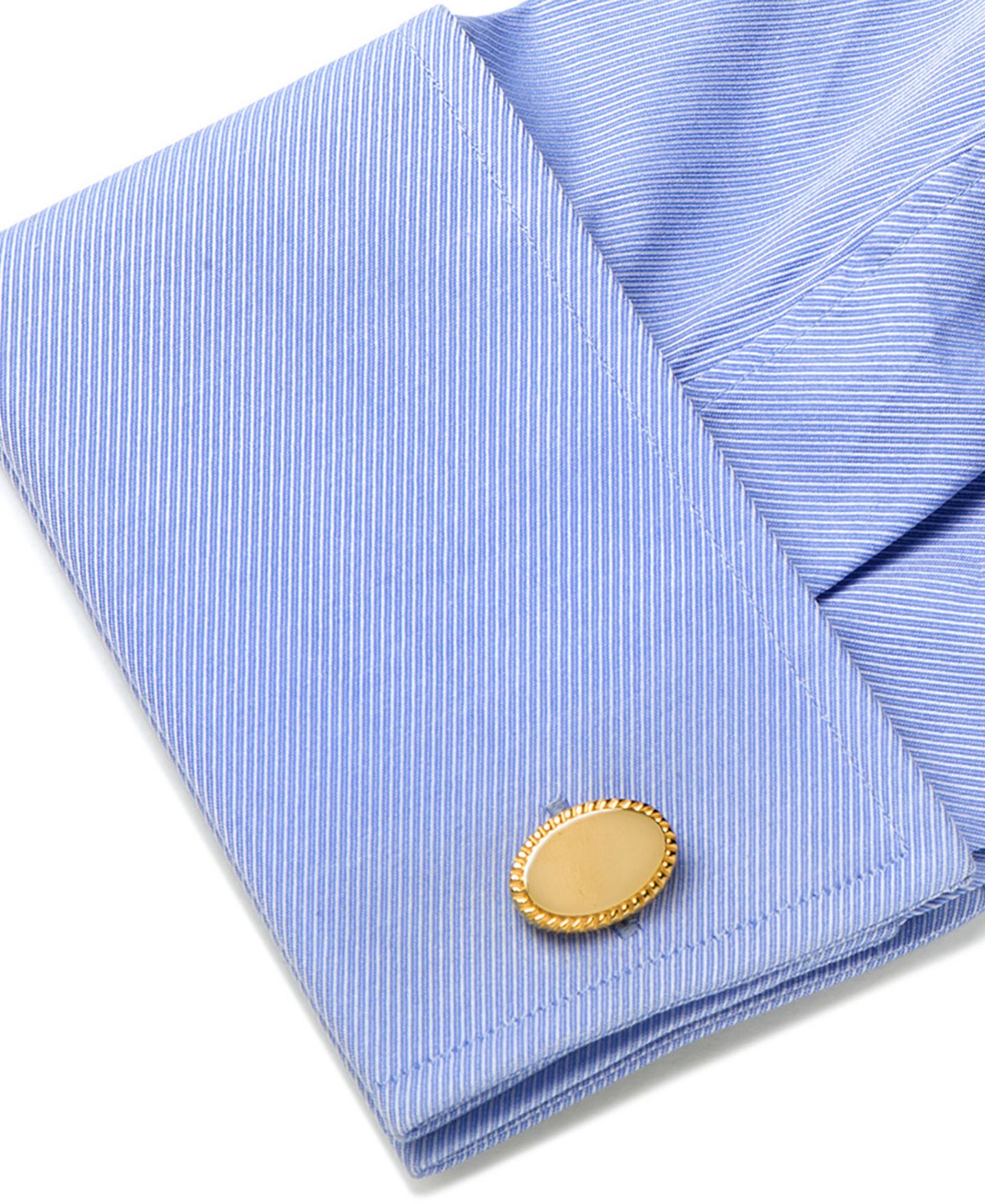 Мужские запонки Cufflinks Inc. Ox and Bull Trading Co. Rope Border Oval Engravable Cufflinks — фото 4