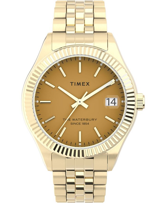 Timex Women's Waterbury Gold-Tone Stainless Steel Bracelet Watch 34 mm &  Reviews - All Watches - Jewelry & Watches - Macy's