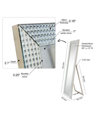 Solid Wood Frame Covered with Beveled Prism Mirror - 64" x 18"