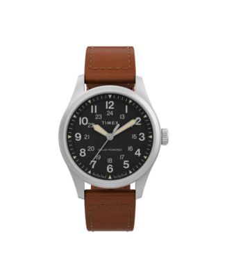 Timex Men's Solar Brown Leather Strap Watch 36 mm & Reviews - All Watches -  Jewelry & Watches - Macy's