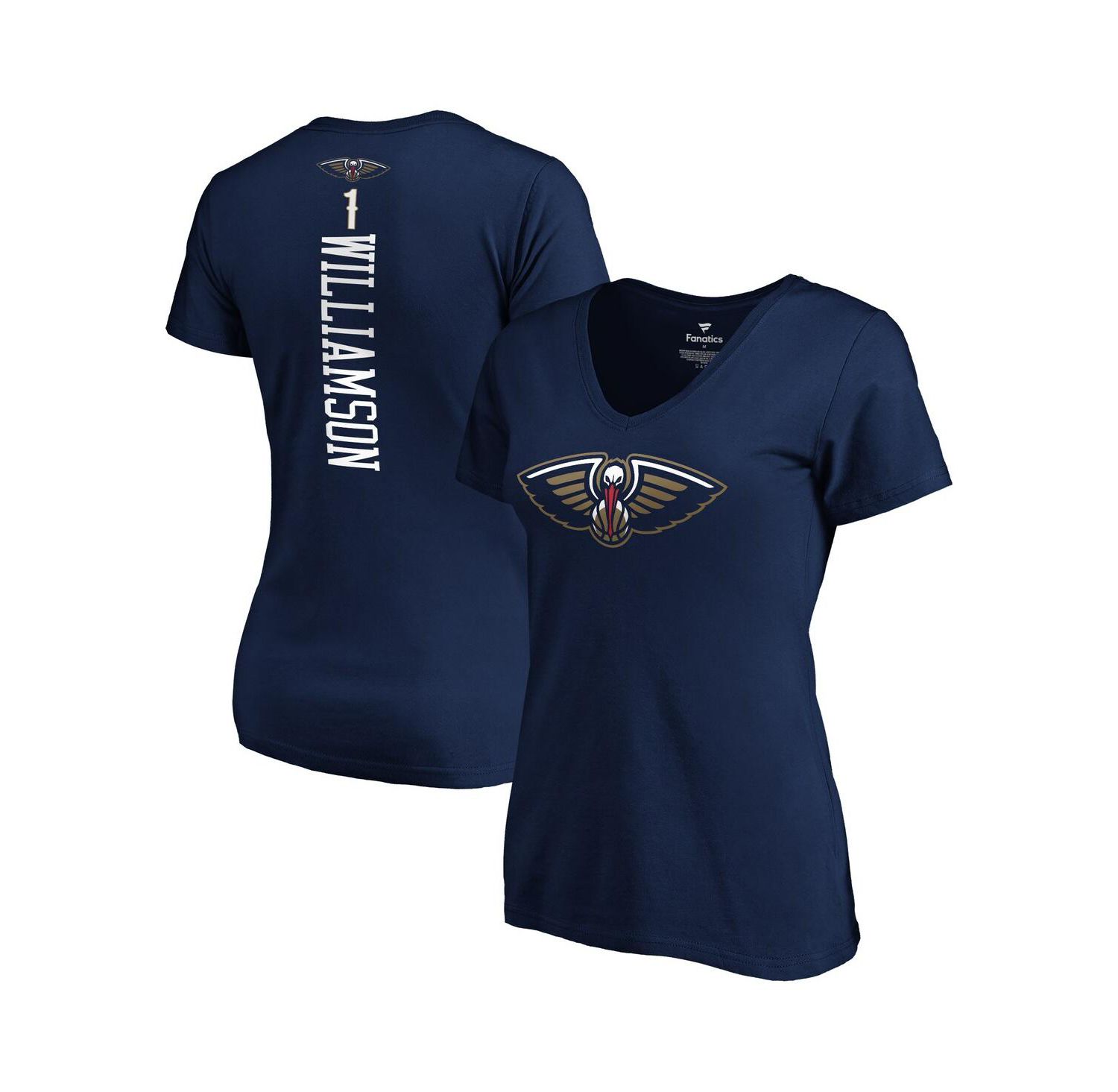Women's Zion Williamson Navy New Orleans Pelicans 2019 Nba Draft Playmaker Name & Number V-Neck T-Shirt