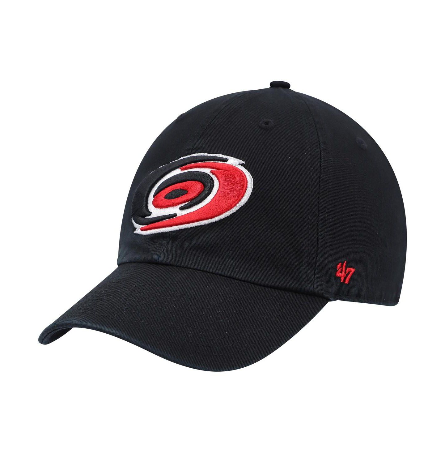 Мужская кепка '47 Brand Black Carolina Hurricanes Team Clean Up Adjustable Hat — фото 1