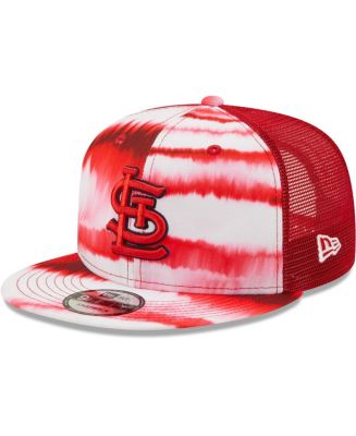 St. Louis Cardinals New Era Tie-Dye Wave Trucker 9FIFTY Snapback Hat -  White/Red