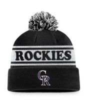 Colorado Rockies Fanatics Branded Cuffed Knit Hat with Pom - Gray
