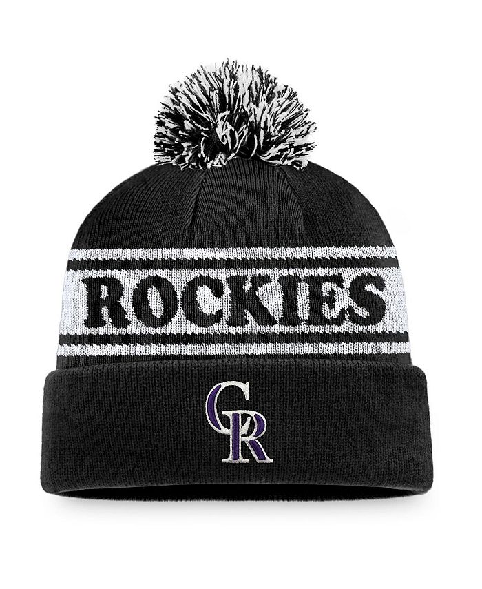 Men's Fanatics Branded Gray Colorado Rockies Cuffed Knit Hat with Pom