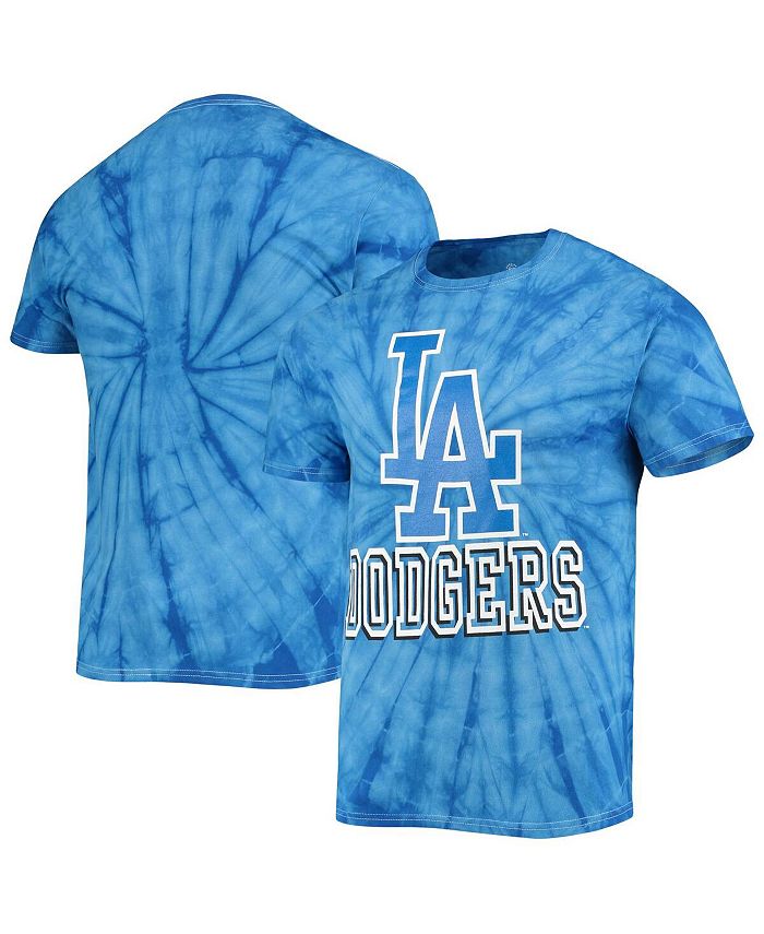 Men's Los Angeles Dodgers Red/Royal Red, White And Blue Dip Dye T-Shirt