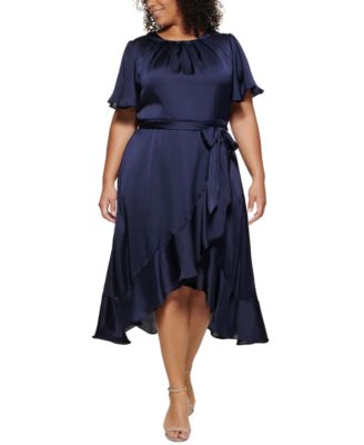 Jessica Howard - Plus Size Flutter-Sleeve Midi Dress