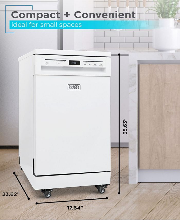 Black & Decker 18 in. Portable Dishwasher, White Macy