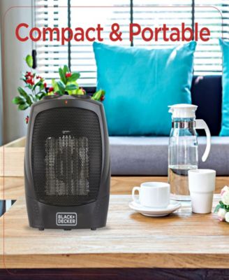 Personal Ceramic Space Heater for Desk or Home Office, 2 Heat & Fan Settings, Adjustable Thermostat, BHDC201