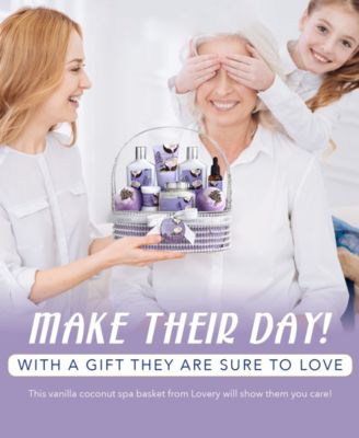 9 Piece Home Spa Lavender Coconut Body Care Gift Set