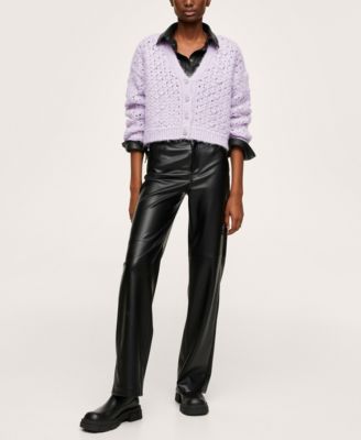 MANGO Women's Openwork Knit Cardigan