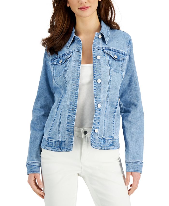 Charter Club Petite Denim Jacket, Created for Macy's & Reviews - Jacket ...