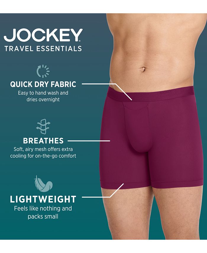 Jockey Men's Travel Quick-Dry Boxer Briefs - Macy's