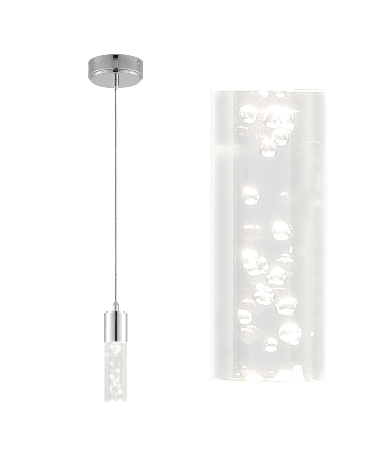 Jonathan Y Bolha 1-light Bubble Modern Minimalist Integrated Led Pendant In Chrome