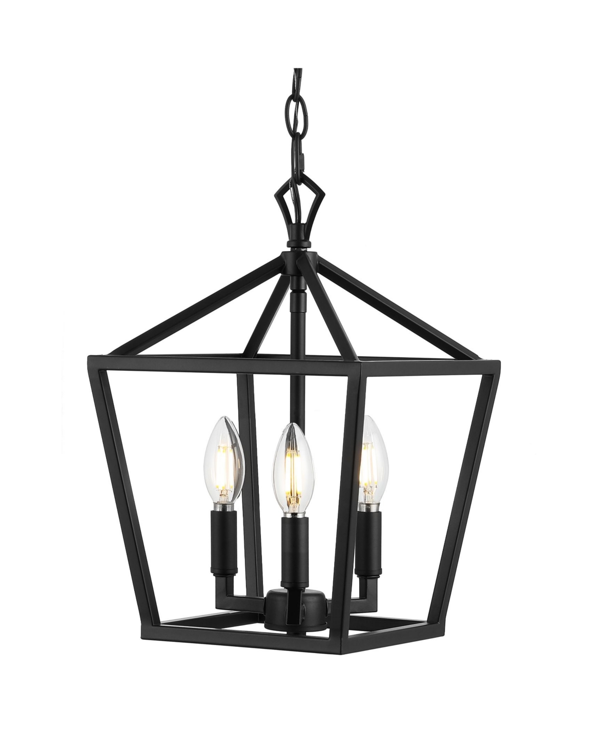 Jonathan Y Ojai 3-light Classic Modern Lantern Led Pendant In Black