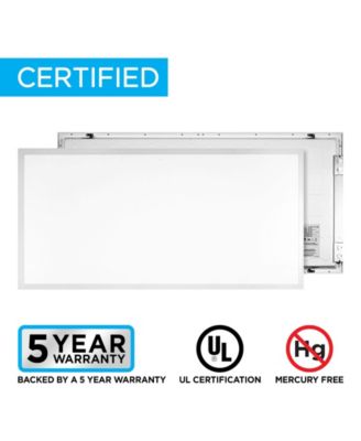 50-Watt Dimmable Integrated LED Flat Panel Flush Mount Light with 5500 Lumens 5000K, Set of 2