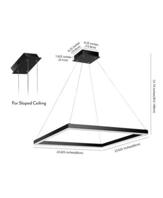 Nero Square Contemporary Modern Integrated LED Pendant Light