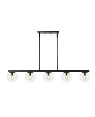 Luca Parisian 5-Light Modern Glam Iron Globe Linear LED Pendant