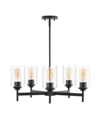 Orpheus 5-Light Farmhouse Industrial Iron Cylinder LED Chandelier