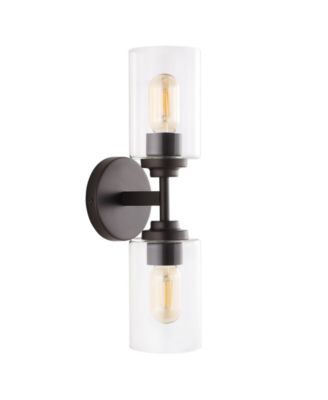 Giles 2-Light Farmhouse Industrial Iron Cylinder LED Sconce